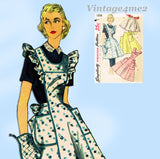 1950s Vintage Simplicity Sewing Pattern 1358 Misses Full Bib Apron & Mitt Small