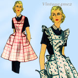 1950s Vintage Simplicity Sewing Pattern 1358 Misses Full Bib Apron & Mitt Small