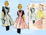 1950s Vintage Simplicity Sewing Pattern 1358 Misses Full Bib Apron & Mitt Small