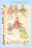 1950s Vintage Simplicity Sewing Pattern 1372 Cute 8 Inch Ginny Doll Clothes