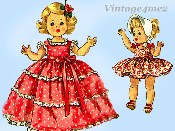 1950s Vintage Simplicity Sewing Pattern 1372 Cute 8 Inch Ginny Doll Clothes