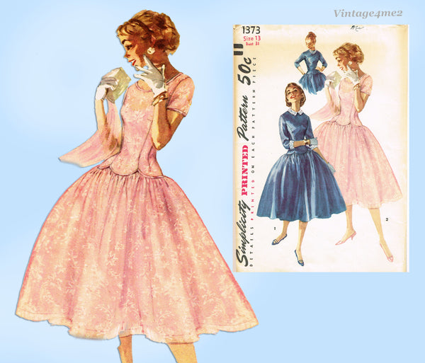 1950s Vintage Simplicity Sewing Pattern 1373 Uncut Misses Cocktail Dre Vintage4me2 1950s Vintage Simplicity Sewing Pattern 1373 Uncut Misses Cocktail Dre Vintage4me2