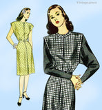 1940s Vintage Simplicity Sewing Pattern 1388 Misses WWII Street Dress Sz 34 B