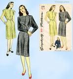 1940s Vintage Simplicity Sewing Pattern 1388 Misses WWII Street Dress Sz 34 B