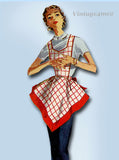 1950s Vintage Simplicity Sewing Pattern 1391 Cute Misses 1 Yard Apron Fits All