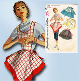 1950s Vintage Simplicity Sewing Pattern 1391 Cute Misses 1 Yard Apron Fits All