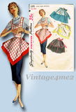 1950s Vintage Simplicity Sewing Pattern 1391 Cute Misses 1 Yard Apron Fits All