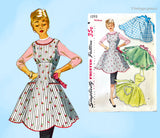 1950s Vintage Simplicity Sewing Pattern 1393 Misses Fitted Bib Apron Darling
