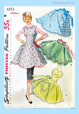1950s Vintage Simplicity Sewing Pattern 1393 Misses Fitted Bib Apron Darling