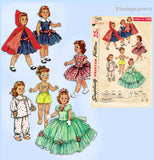 1950s Vintage Simplicity Sewing Pattern 1405 21 1/2 Inch Toni Walker Doll Clothes