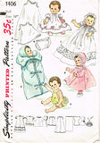 1950s Vintage Simplicity Sewing Pattern 1406- 16 Inch Tiny Tears Doll Clothes