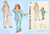 Simplicity 1458: 1940s Sweet Toddler Pajamas Size 2 Vintage Sewing Pattern WWII