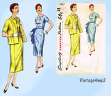 Simplicity 1467: 1950s Plus Size Women's Dress Size 43 B Vintage Sewing Pattern