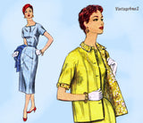 Simplicity 1467: 1950s Plus Size Women's Dress Size 43 B Vintage Sewing Pattern