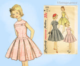 1950s Vintage Simplicity Sewing Pattern 1496 Sweet Little Girls Dress Sz 12