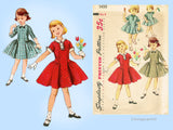 Simplicity 1499: 1950s Sweet Toddler Girls Dress Size 4 Vintage Sewing Pattern
