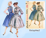 Simplicity 1536: 1950s Cute Misses Party Dress Size 33 B Vintage Sewing Pattern