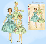 1950s Vintage Simplicity Sewing Pattern 1557 Cute Little Girls Party Dress Sz 10