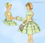 1950s Vintage Simplicity Sewing Pattern 1557 Cute Little Girls Party Dress Sz 10