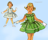 Simplicity 1558: 1950s Sweet Toddler Girls Dress Size 4 Vintage Sewing Pattern
