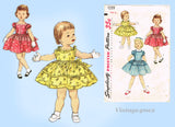 Simplicity 1559: 1950s Sweet Toddler Girls Dress Size 1 Vintage Sewing Pattern