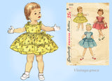 Simplicity 1559: 1950s Sweet Toddler Girls Dress Size 1 Vintage Sewing Pattern