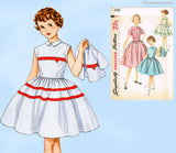 Simplicity 1561: 1950s Charming Little Girls Dress Size 7 Vintage Sewing Pattern