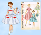 Simplicity 1561: 1950s Charming Little Girls Dress Size 7 Vintage Sewing Pattern