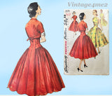 Simplicity 1571: 1950s Chic Misses Cocktail Dress Sz 30 B Vintage Sewing Pattern