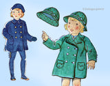 Simplicity 1625: 1930s Toddler Coat Leggings and Hat Sz2 Vintage Sewing Pattern