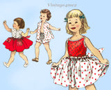 Simplicity 1634: 1950s Toddler Girls Beach Ensemble Sz1 Vintage Sewing Pattern