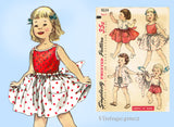 Simplicity 1634: 1950s Toddler Girls Beach Ensemble Sz1 Vintage Sewing Pattern