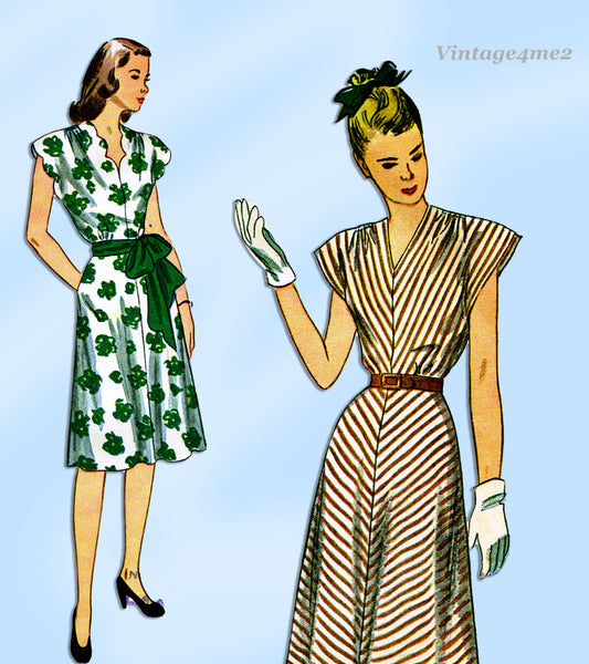 1940s Vintage Simplicity Sewing Pattern 1668 Misses Bias Cut Dress Size 30 Bust