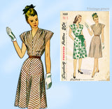 1940s Vintage Simplicity Sewing Pattern 1668 Misses Bias Cut Dress Size 30 Bust