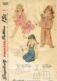 Simplicity 1687: 1940s Toddler Romper and Jacket sz1 Vintage Sewing Pattern WWII
