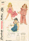 Simplicity 1687: 1940s Toddler Romper and Jacket Sz2 Vintage Sewing Pattern WWII