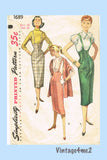 Simplicity 1689: 1950s Misses High Waist Suspender Skirt 36 B VTG Sewing Pattern