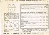 Simplicity 1728: 1940s Cute Post WWII Misses Blouse Vintage Sewing Pattern Chart