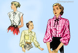 Simplicity 1728: 1940s Cute Post WWII Misses Blouse Vintage Sewing Pattern