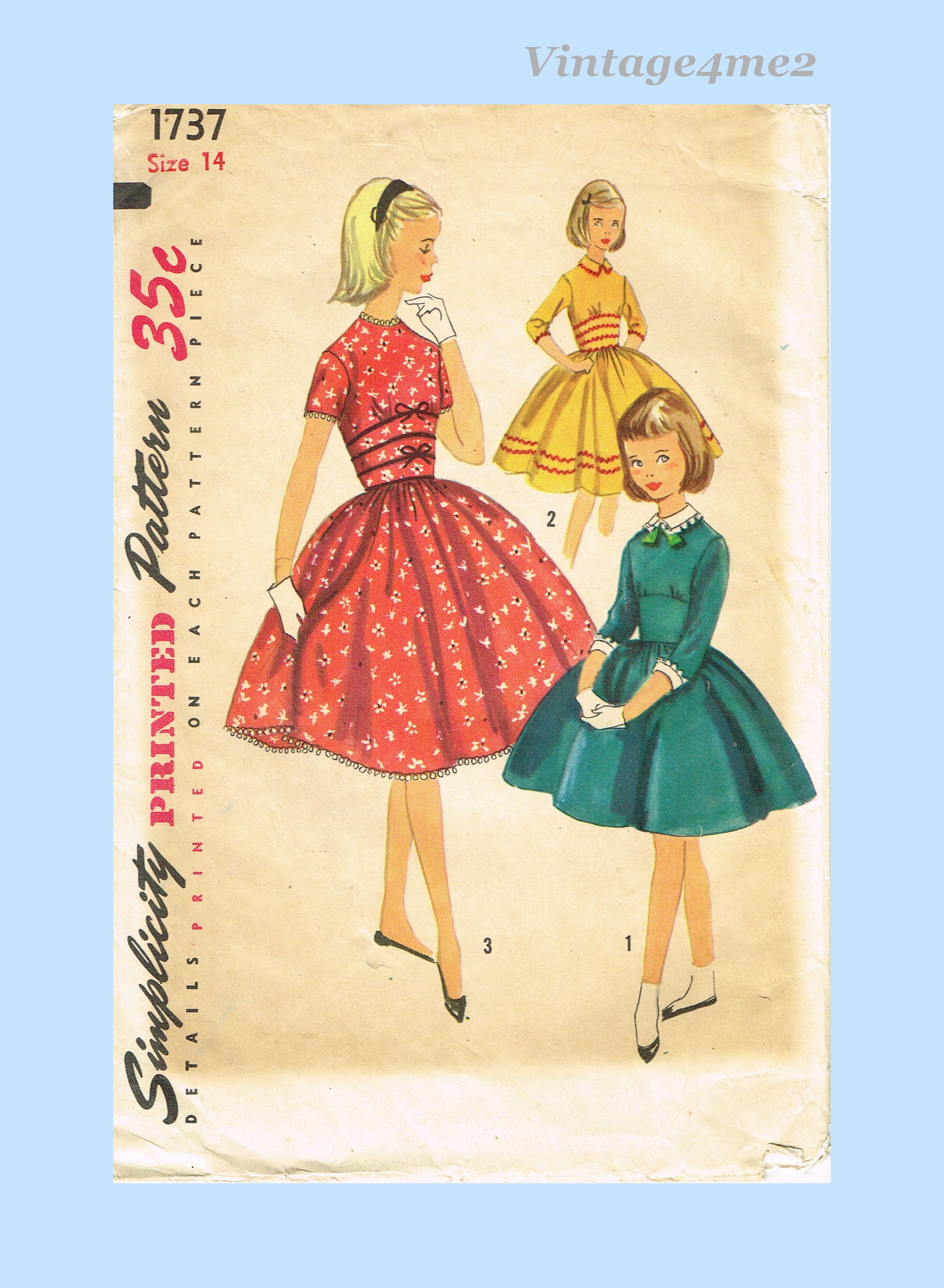 fitted lace wedding dress 1950s Vintage Simplicity Sewing Pattern 1737 Darling Girls Party Dress –  Vintage4me2