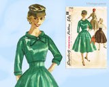 Simplicity 1764: 1950s Misses Empire Waist Dress Sz 36 B Vintage Sewing Pattern