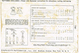 Simplicity 1787: 1940s Toddler Girls Princess Dress Vintage Sewing Pattern Chart