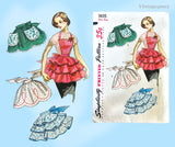 1950s Vintage Simplicity Sewing Pattern 1805 Misses Tiered Party Apron Fits All