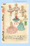 1950s Original Vintage Simplicity Pattern 1809 Cute 8 Inch Ginny Doll Clothes