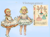 1950s Original Vintage Simplicity Pattern 1809 Cute 8 Inch Ginny Doll Clothes