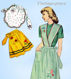 1940s Vintage Simplicity Sewing Pattern 1837 Uncut Misses Embroidered Apron MED