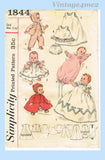 1950s Vintage Simplicity Sewing Pattern 1844 11 1/2 Inch Baby Doll Clothes ORIG