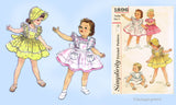 Simplicity 1896: 1950s Cute Baby Girls Dress & Pinafore Sz3 Vintage Sewing Pattern