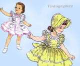Simplicity 1896: 1950s Cute Baby Girls Dress & Pinafore Sz1 Vintage Sewing Pattern