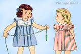 Simplicity 1917: 1940s Sweet Baby Girls Dress Size 1 Vintage Sewing Pattern